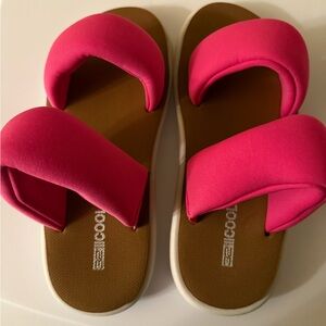 32 Degrees Pink Padded Double-Strap Slide Sandals